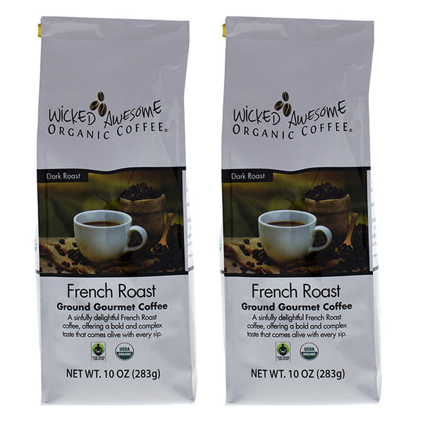 Bostons Best Wicked Awesome Organic French Roast Ground Gourmet Coffee by Bostons Best for Unisex - 10 oz Coffee - Pack of 2