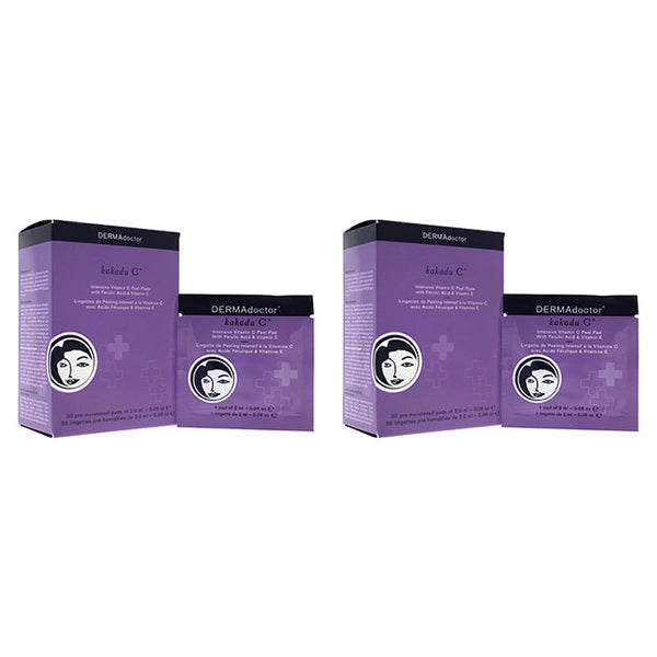 DERMAdoctor Kakadu C Intensive Vitamin C Peel Pads by DERMAdoctor for Women - 30 x 0.06 oz Pads - Pack of 2