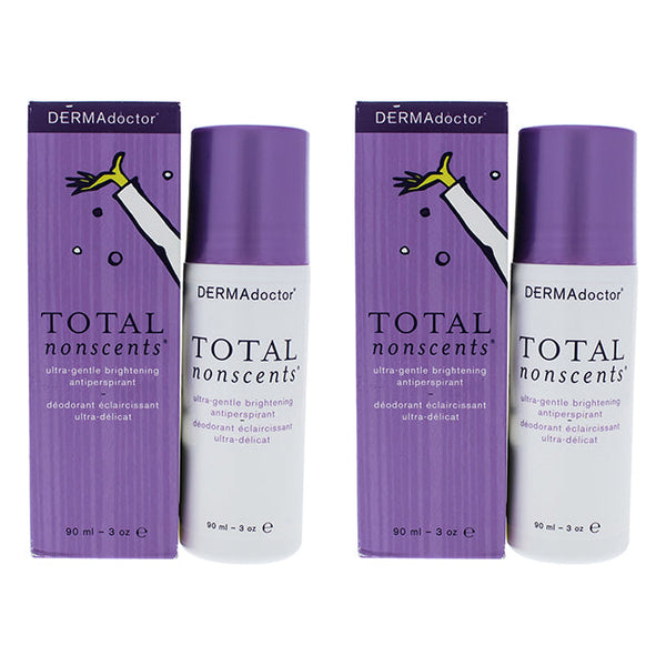 DERMAdoctor Total NonScents Ultra-Gentle Brightening Antiperspirant by DERMAdoctor for Women - 3 oz Deodorant - Pack of 2