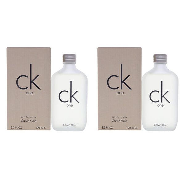 Calvin Klein CK One by Calvin Klein for Unisex - 3.4 oz EDT Spray - Pack of 2