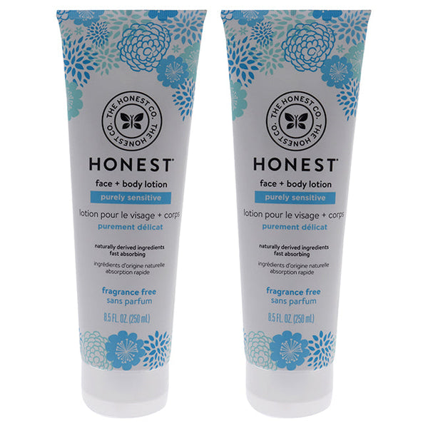 Honest Face Plus Body Lotion Purely Sensitive - Fragrance Free by Honest for Kids - 8.5 oz Body Lotion - Pack of 2