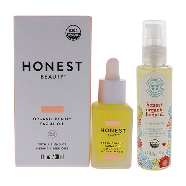 Honest Honest Organic Kit by Honest for Women - 2 Pc Kit 1oz Beauty Facial Oil Moisturizer, 4oz Body Oil