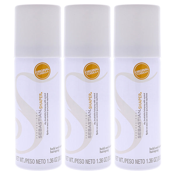 Sebastian Shaper Hairspray Regular - Travel Size by Sebastian for Unisex - 1.36 oz Hair Spray - Pack of 3