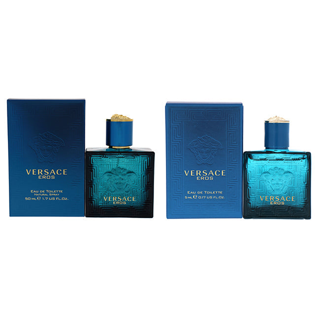 Versace Versace Eros Kit by Versace for Men - 2 Pc Kit 1.7oz EDT Spray, 0.17oz EDT Splash (Mini)