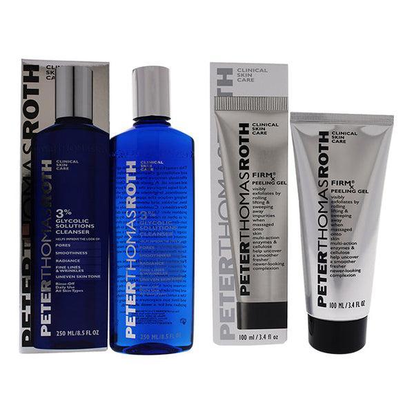 Peter Thomas Roth Glycolic 3 Percent Solutions Cleanser and Pumpkin Enzyme Mask-Firmx Peeling Gel Kit by Peter Thomas Roth - 3 Pc Kit 8.5oz Cleanser, 5oz Mask, 3.4oz Gel
