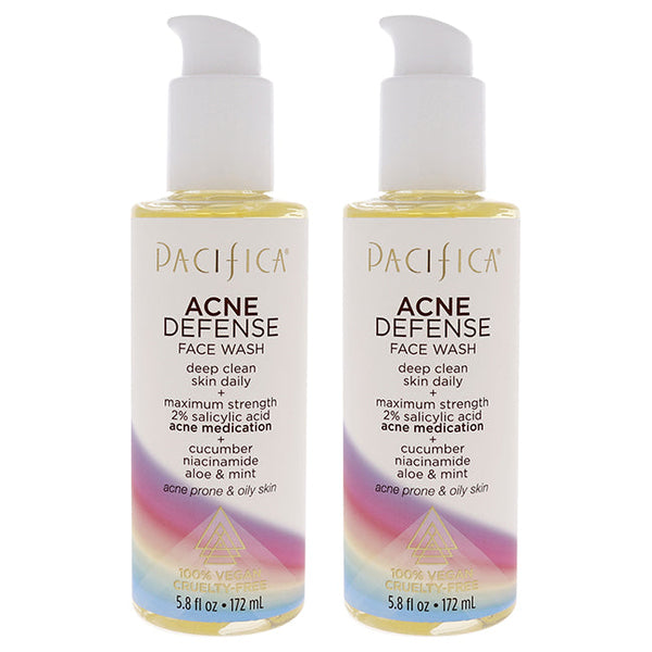 Pacifica Acne Defense Face Wash by Pacifica for Unisex - 5.8 oz Cleanser - Pack of 2