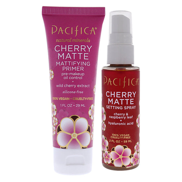 Pacifica Cherry Matte Kit by Pacifica for Women - 2 Pc Kit 1oz Primer, 2oz Setting Spray