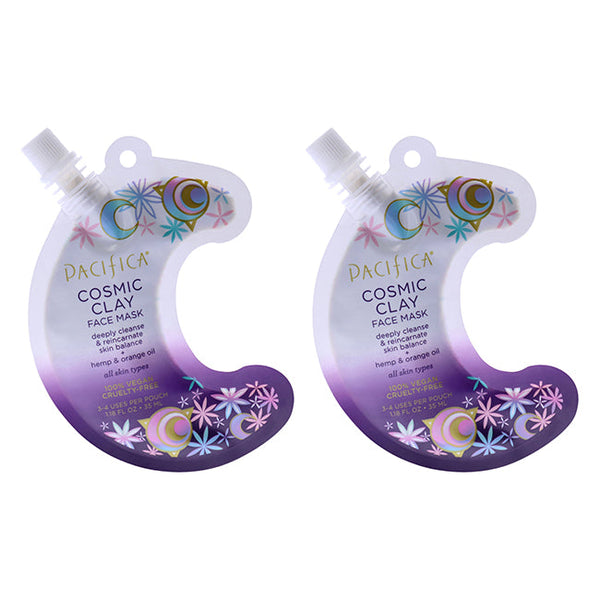 Pacifica Cosmic Clay Face Mask by Pacifica for Unisex - 1.18 oz Mask - Pack of 2