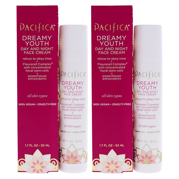 Pacifica Dreamy Youth Day and Night Face Cream by Pacifica for Unisex - 1.7 oz Cream - Pack of 2