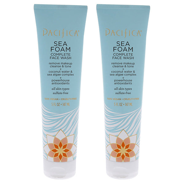 Pacifica Sea Foam Complete Face Wash by Pacifica for Unisex - 5 oz Cleanser - Pack of 2