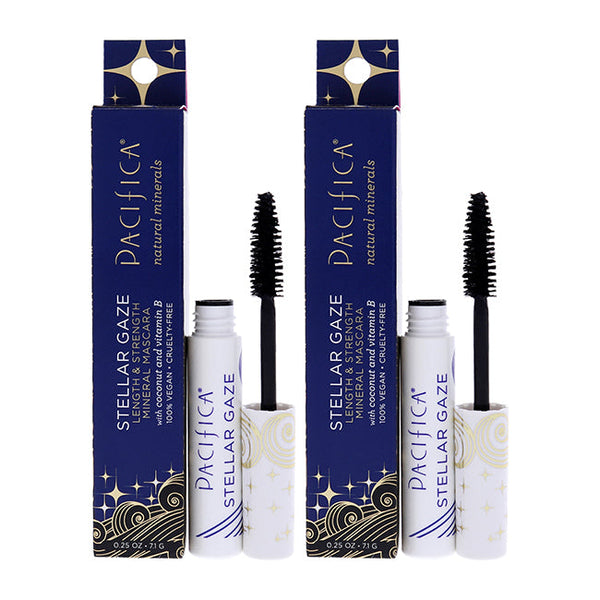 Pacifica Stellar Gaze Length and Strength Mineral - Supernova-Black by Pacifica for Women - 0.25 oz Mascara - Pack of 2