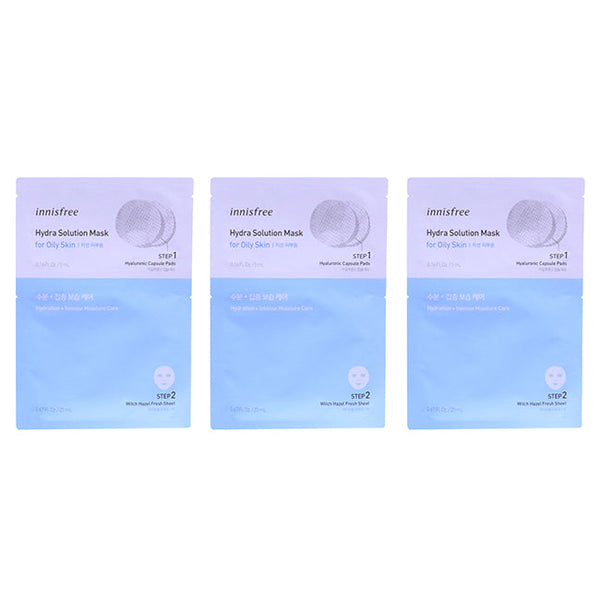 Innisfree Hydra Solution Mask by Innisfree for Unisex - 0.67 oz Mask - Pack of 3