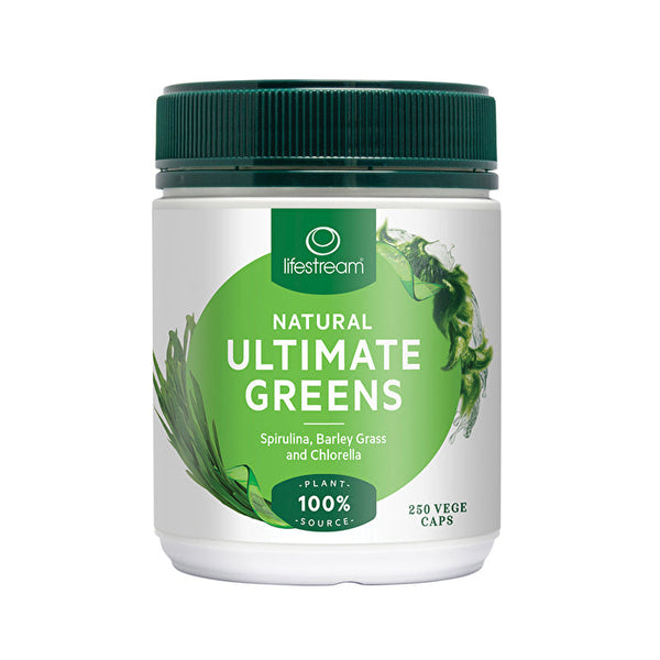 LifeStream Natural Ultimate Greens (spirulina, barley grass & chlorella) 250vc
