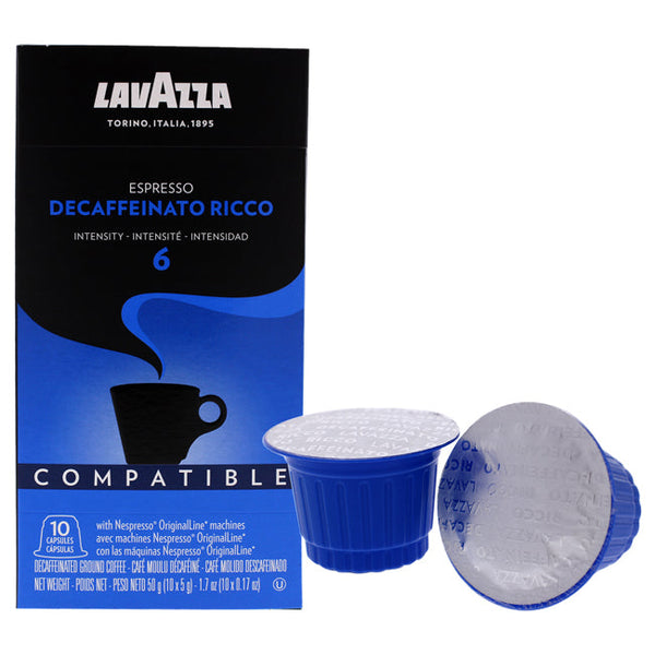 Lavazza Espresso Decaffeinato Ricco Ground Coffee Pods by Lavazza for Unisex - 10 x 0.17 oz Coffee