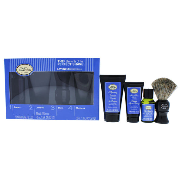 The Art of Shaving The 4 Elements of The Perfect Shave Kit - Lavender by The Art of Shaving for Men - 4 Pc Kit 1oz Pre-Shave Oil, 1.5oz Shaving Cream, Shaving Brush, 1oz After-Shave Balm