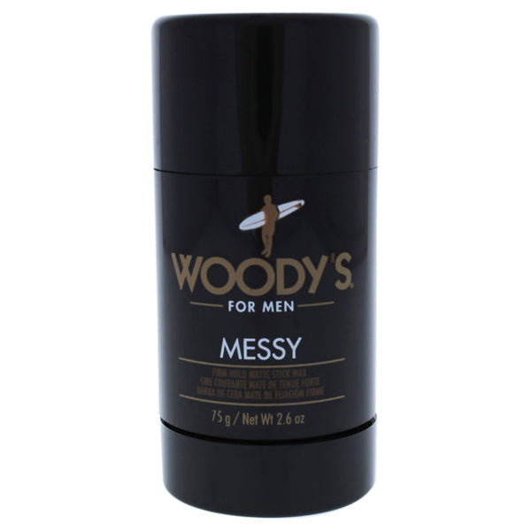 Woodys Messy Firm Hold Matte Stick Wax by Woodys for Men - 2.6 oz Deodorant Stick