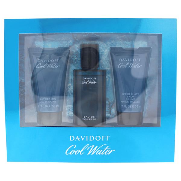 Davidoff Cool Water by Davidoff for Men - 3 Pc Gift Set 1.35oz EDT Spray, 1.7oz Shower Gel, 1.7oz After Shave Balm