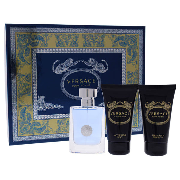 Versace Versace Pour Homme by Versace for Men - 3 Pc Gift Set 1.7oz EDT Spray, 1.7oz Hair and Body Shampoo, 1.7oz After Shave Balm