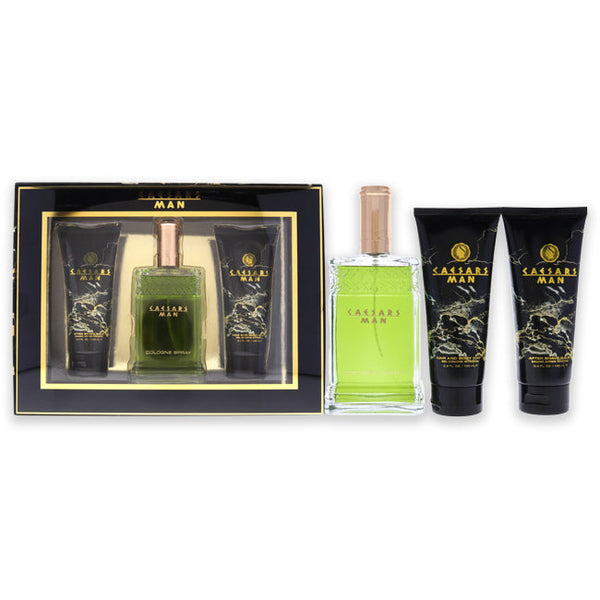 Caesars Caesars by Caesars for Men - 3 Pc Gift Set 4oz Cologne Spray, 3.3oz Hair And Body Wash, 3.3oz After Shave Balm