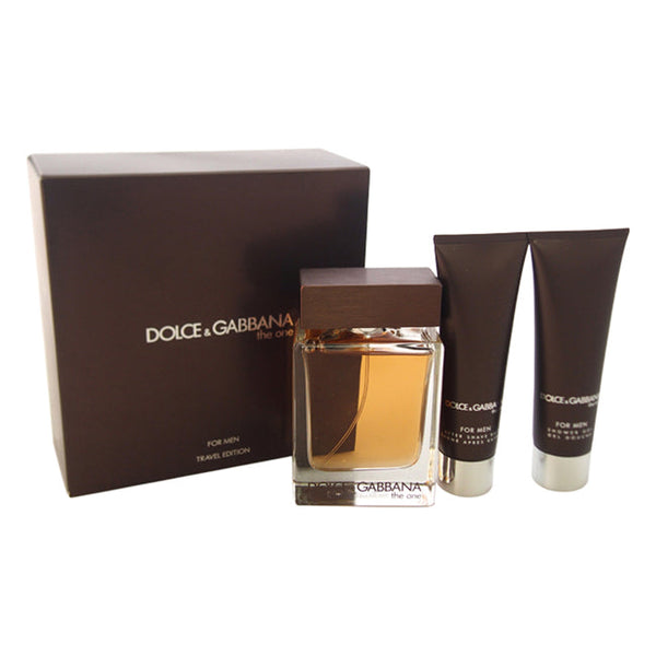 Dolce & Gabbana The One by Dolce and Gabbana for Men - 3 Pc Gift Set 3.3oz EDT Spray, 1.6oz After Shave Balm, 1.6oz Shower Gel