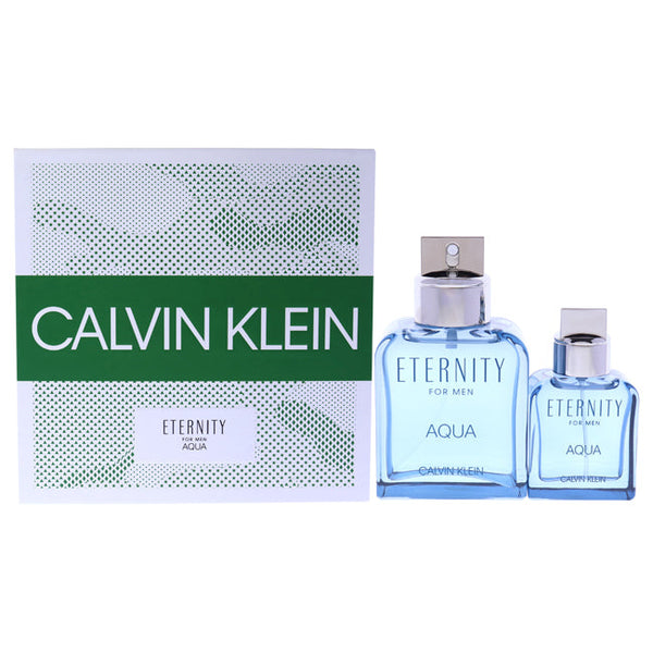 Calvin Klein Eternity Aqua by Calvin Klein for Men - 2 Pc Gift Set 3.3oz EDT Spray, 1oz EDT Spray