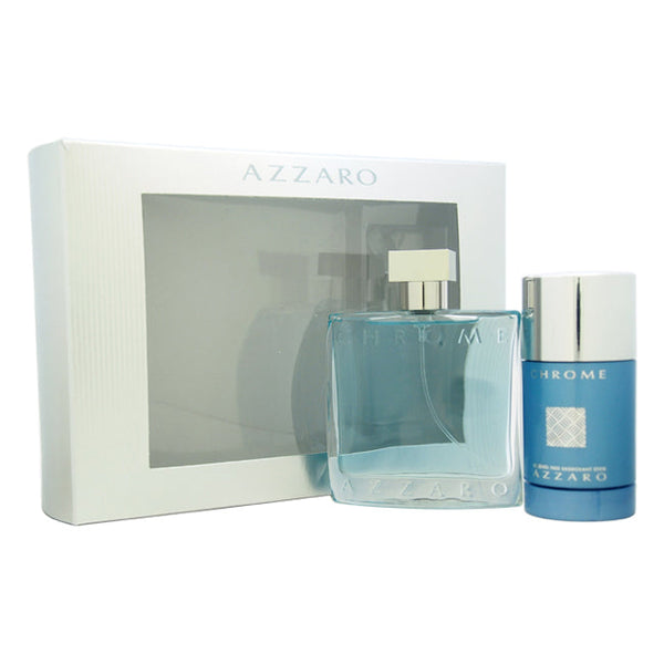 Azzaro Chrome by Azzaro for Men - 2 Pc Gift Set 3.4oz EDT Spray, 2.7oz Alcohol Free Deodorant Stick