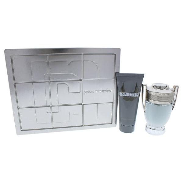 Paco Rabanne Invictus by Paco Rabanne for Men - 2 Pc Gift Set 3.4oz EDT Spray, 3.4oz All Over Shampoo
