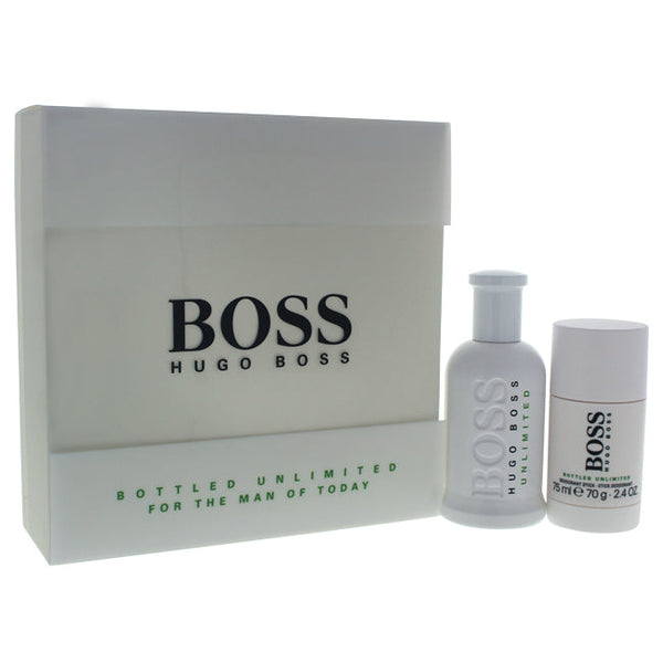 Hugo Boss Boss Bottled Unlimited by Hugo Boss for Men - 2 Pc Gift Set 3.3oz EDT Spray, 2.4oz Deorant Stick