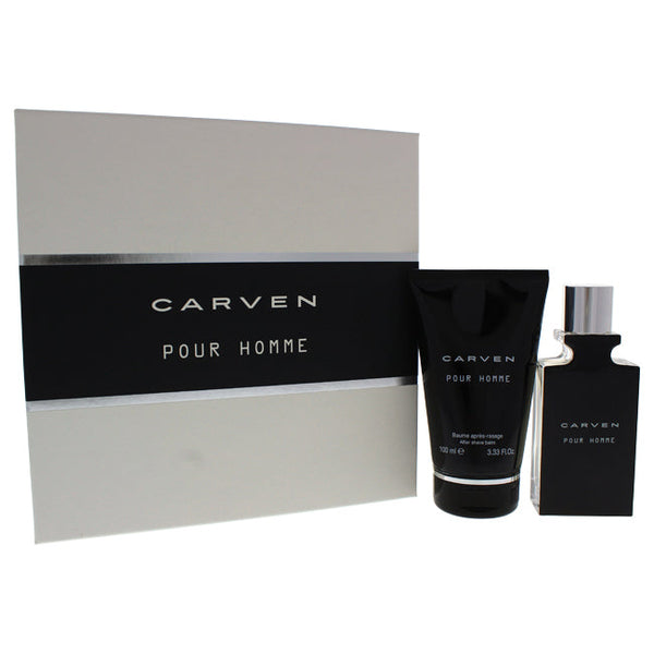 Carven Carven Pour Homme by Carven for Men - 2 Pc Gift Set 1.66oz EDT Spray, 3.33oz After Shave Balm