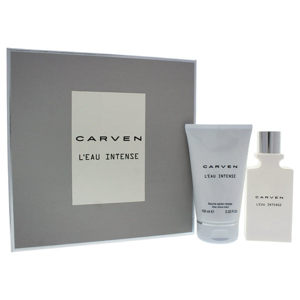 Carven LEau Intense by Carven for Men - 2 Pc Gift Set 1.66oz EDT Spray, 3.33oz After Shave Balm
