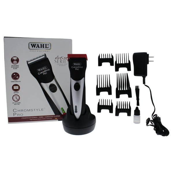 WAHL Professional Artist Chromstyle Pro Cord/Cordless Clipper - Model # 8548-100 - Silver/Black by WAHL Professional for Men - 1 Pc Cordless Clipper
