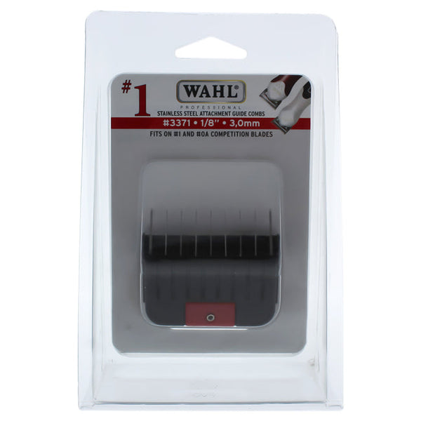 WAHL Professional Stainless Steel Attachment Comb - # 1 For Cuts 1/8 Black by WAHL Professional for Men - 1 Pc Comb