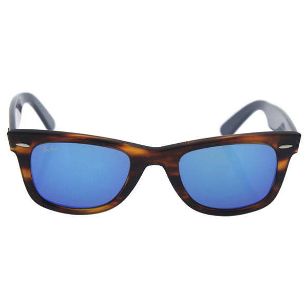 Ray Ban Ray Ban RB 2140 1176/17 Wayfarer - Tortoise Light Brown Blue/Blue Flash by Ray Ban for Men - 50-22-150 mm Sunglasses
