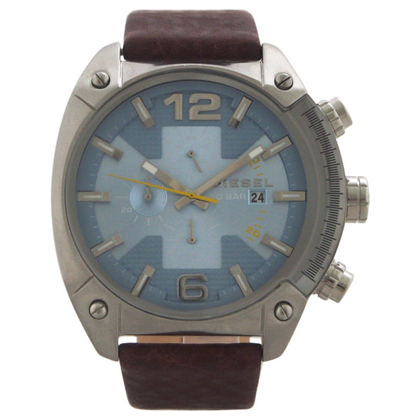 Diesel DZ4340 Chronograph Overflow Dark Brown Leather Strap Watch by Diesel for Men - 1 Pc Watch