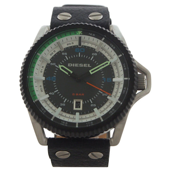 Diesel DZ1717 Rollcage Black Leather Strap Watch by Diesel for Men - 1 Pc Watch