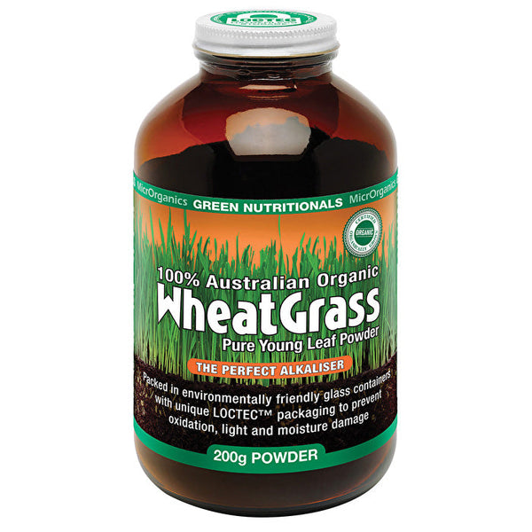 MicrOrganics Green Nutritionals Organic Australian WheatGrass Powder 200g