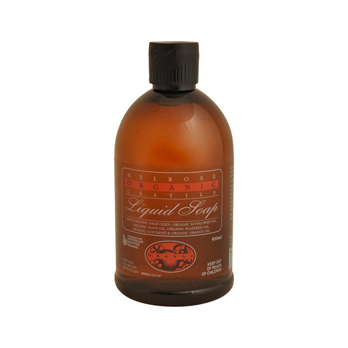 Melrose Organic Castile Liquid Soap Orange Refill 500ml