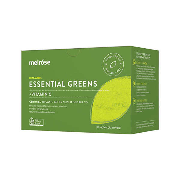 Melrose Organic Essential Greens + Vitamin C Sachet 4g x 30 Pack