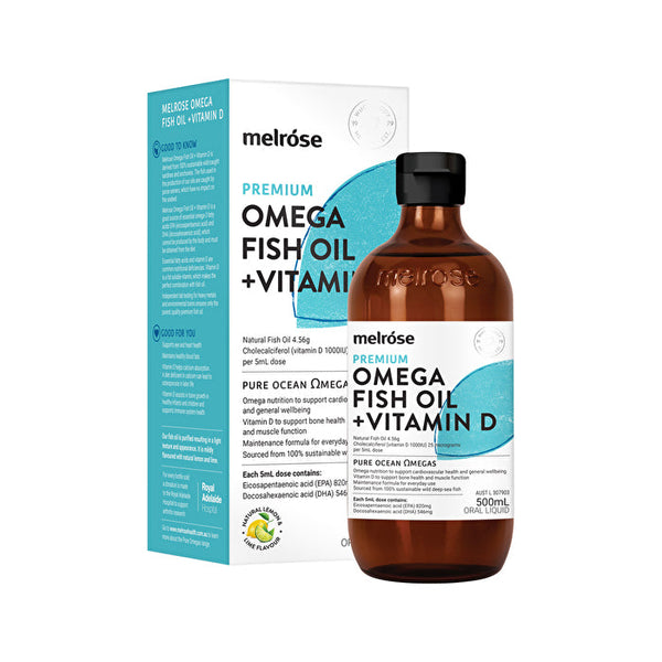 Melrose Premium Omega Fish Oil + Vitamin D 500ml