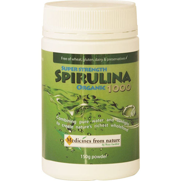 Medicines From Nature Super Strength Spirulina Organic 1000 Powder 150g