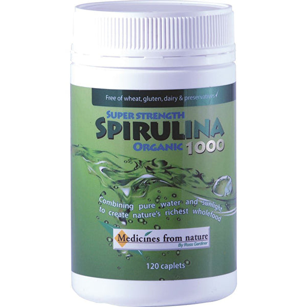 Medicines From Nature Super Strength Spirulina Organic 1000 120c