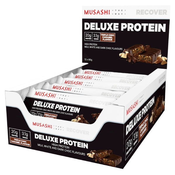 Musashi Deluxe Protein Triple Choc Caramel 60g X 12