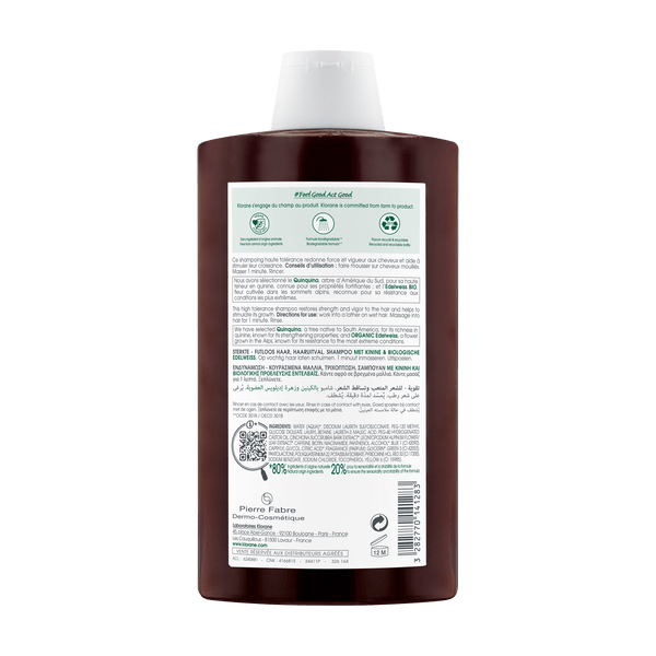 Klorane Strengthening Quinine & Organic Edelweiss Shampoo 400ml