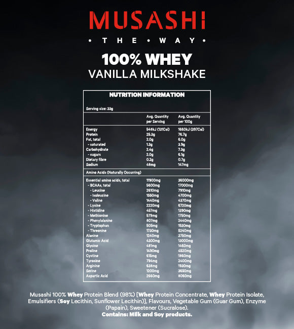 Musashi 100% Whey Vanilla Milkshake 2 kg