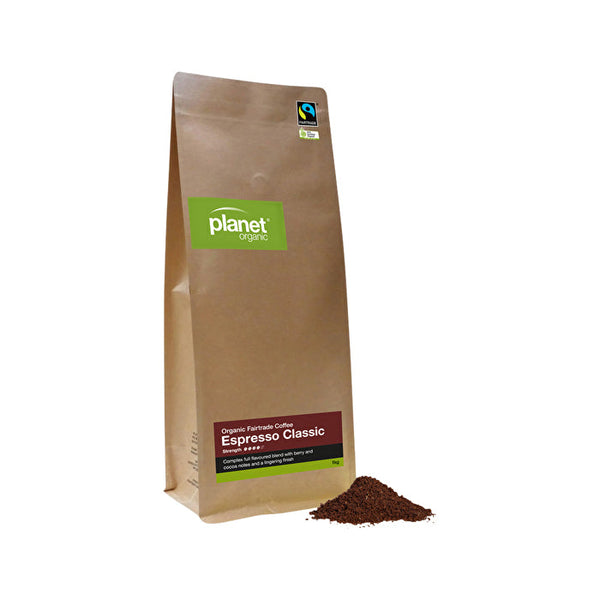 Planet Organic Organic Coffee Espresso Classic Plunger Ground 1kg