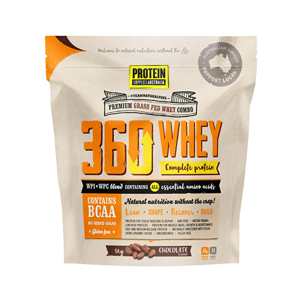 Protein Supplies Australia 360Whey (WPI+WPC Combo) Chocolate 1kg