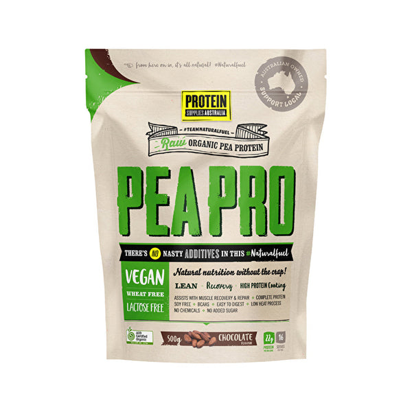 Protein Supplies Australia PeaPro (Raw Pea Protein) Chocolate 500g