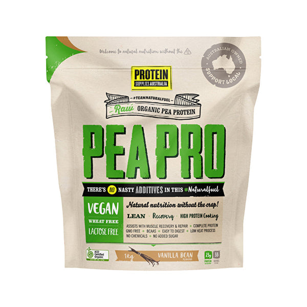 Protein Supplies Australia PeaPro (Raw Pea Protein) Vanilla Bean 1kg
