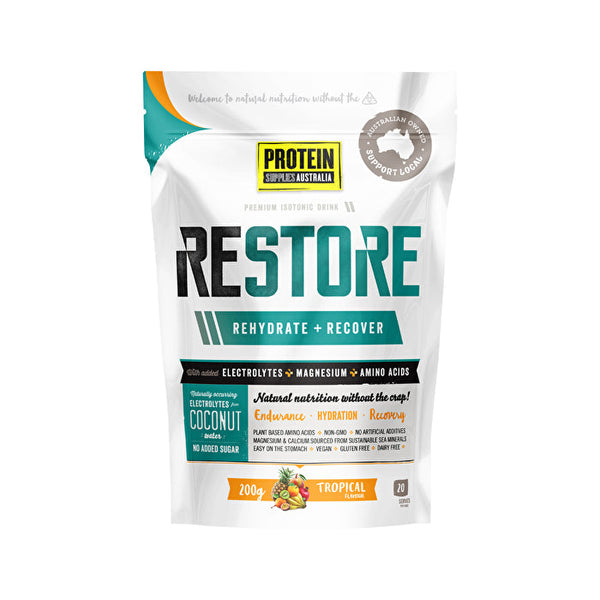 Protein Supplies Australia Restore Hydration Recovery Drink Tropical 200g