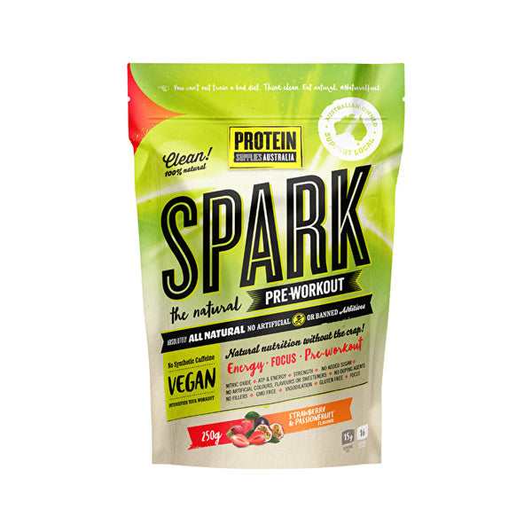 Protein Supplies Australia Spark (All Natural Pre-workout) Strawberry & Passionfruit 250g